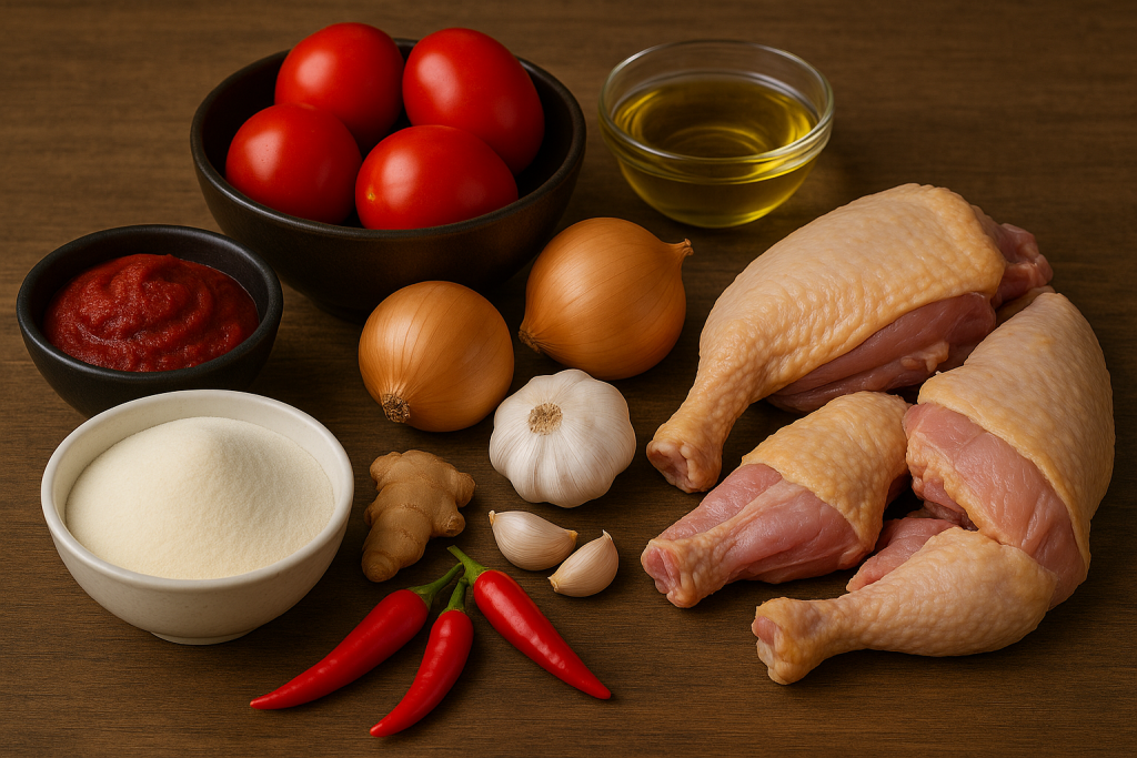 Ingrédients pour cuisiner le Amiwo 